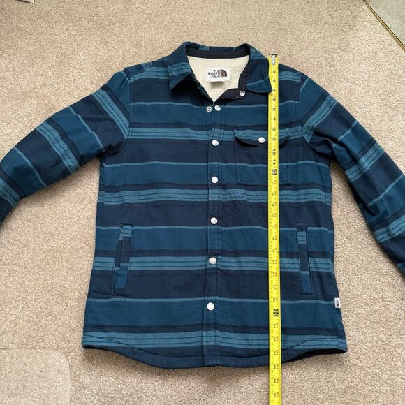 The North Face Men’s Campshire Shirt Sherpa Fleece Lined Jacket Blue Small EUC - Picture 10 of 12